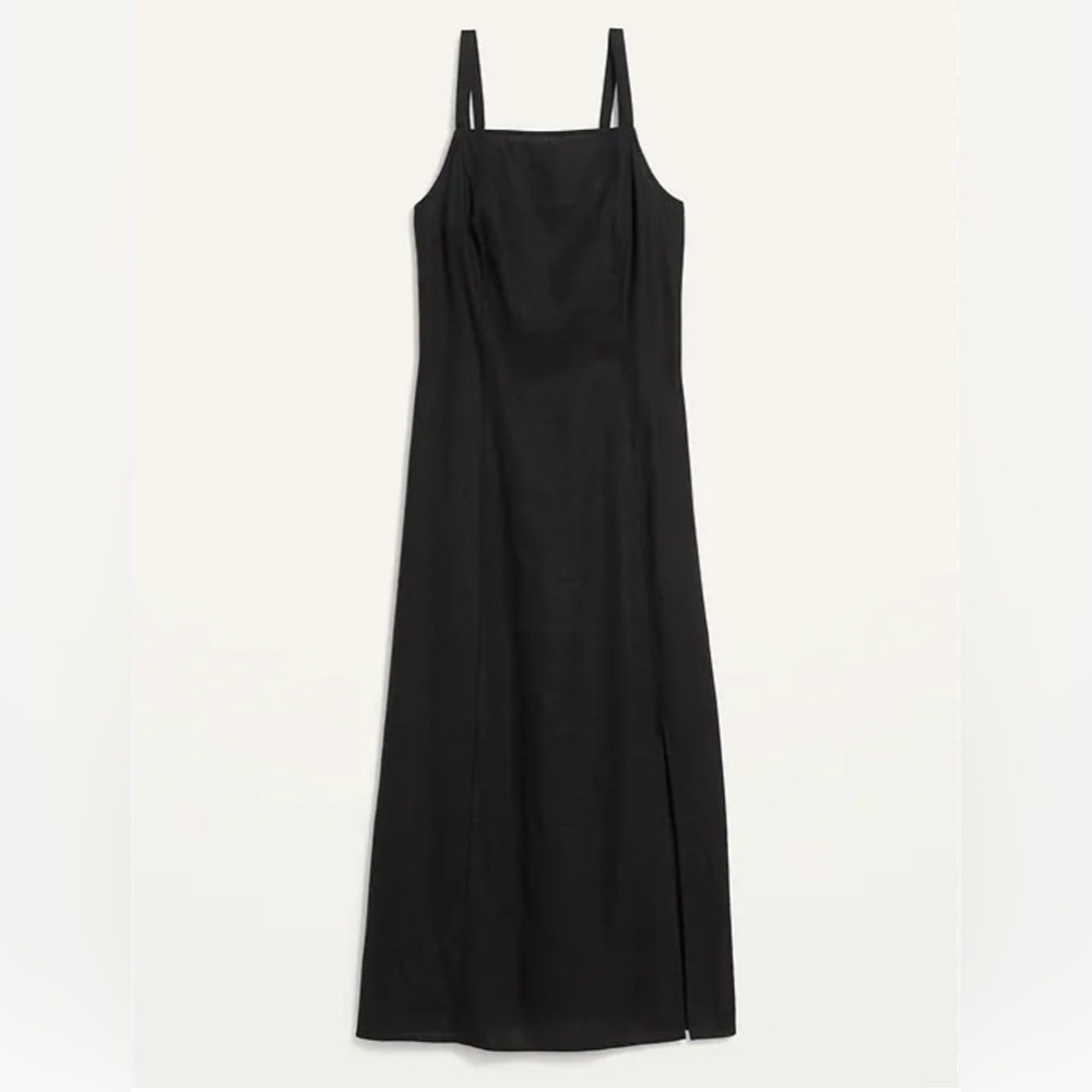 Old Navy Black Fit and Flare Midi Dress